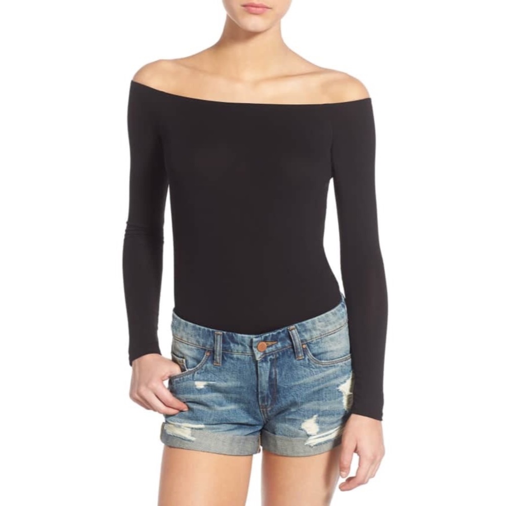Ten Sixty Sherman Black Off the Shoulder Bodysuit